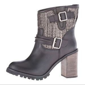 Chinese Laundry Women's Brown Chunky Heel Leafy Boot Size 7 1/2